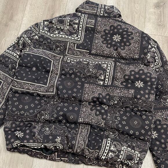 maison article puffer jacket bandana black white size Large L B2 - Picture 7 of 7